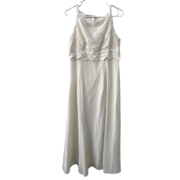 Vintage Scott McClintock Millennium 2000 Classic Satin Wedding Dress Size 14 - Picture 1 of 10